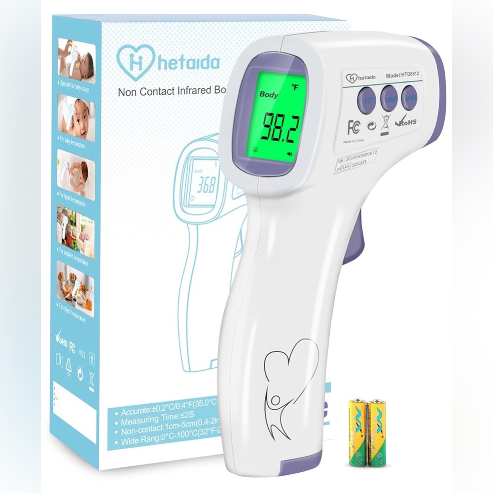 Digital Thermometer for Adults and Kids No Touch Forehead Thermometer, 2-in 1